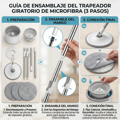 AquaSplit™ | Mopa con Balde Centrifugador | Separa el Agua Limpia de la Sucia