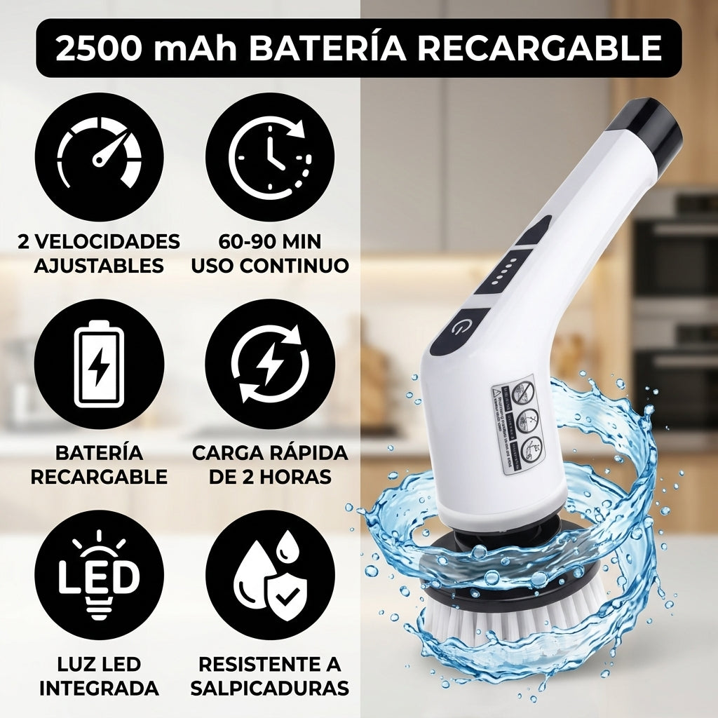 TurboClean™ 9 en 1 | Cepillo Eléctrico Giratorio Inalámbrico