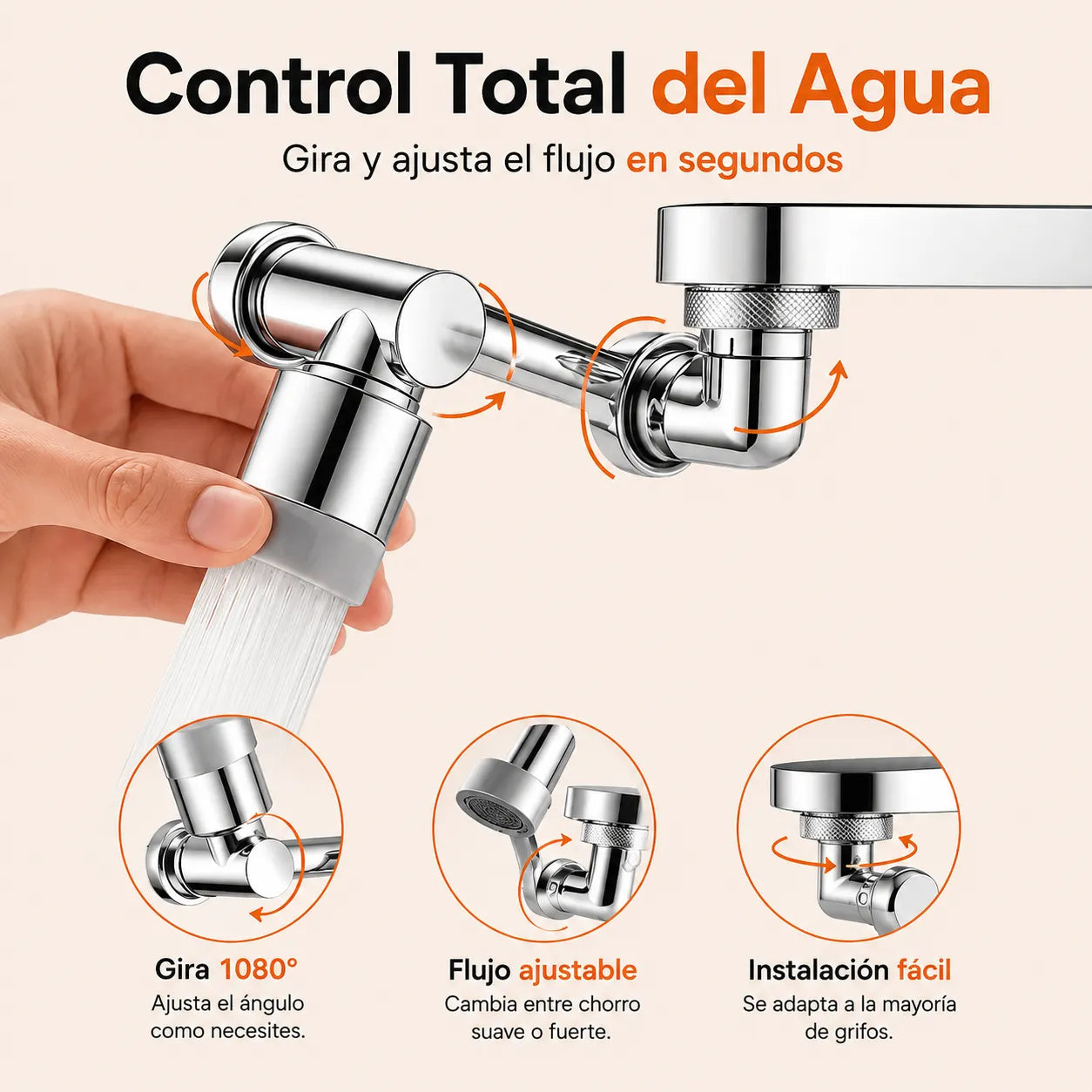 HydroFlex™ | Extensor de Canilla Giratorio 1080° + Regalo🎁: Lava Vasos Automático