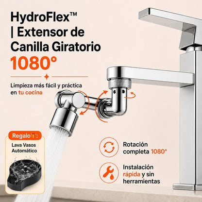 HydroFlex™ | Extensor de Canilla Giratorio 1080° + Regalo🎁: Lava Vasos Automático