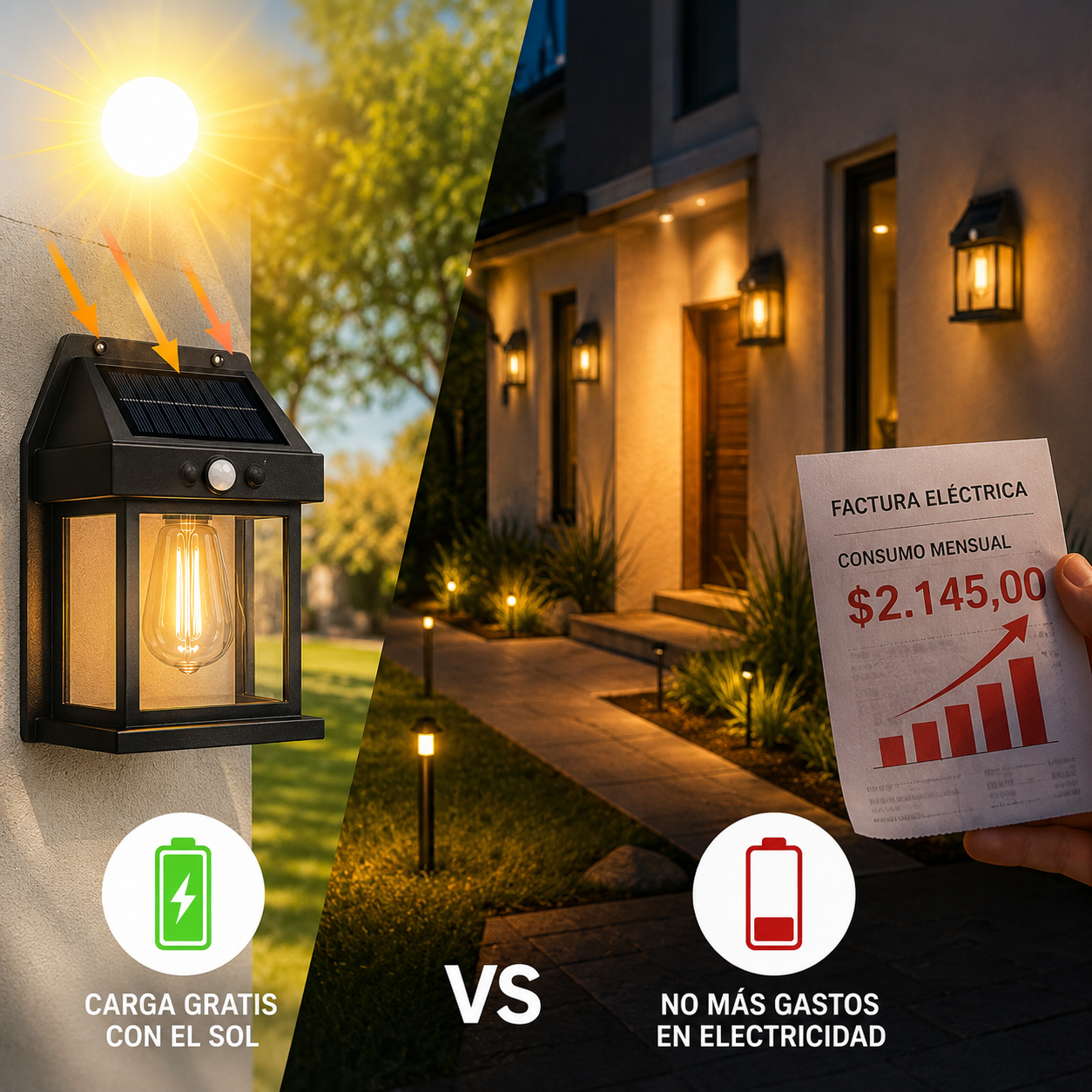 Vertex™ | Pack de Lámparas Solares LED con Sensor de Movimiento