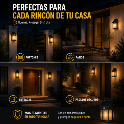 Vertex™ | Pack de Lámparas Solares LED con Sensor de Movimiento