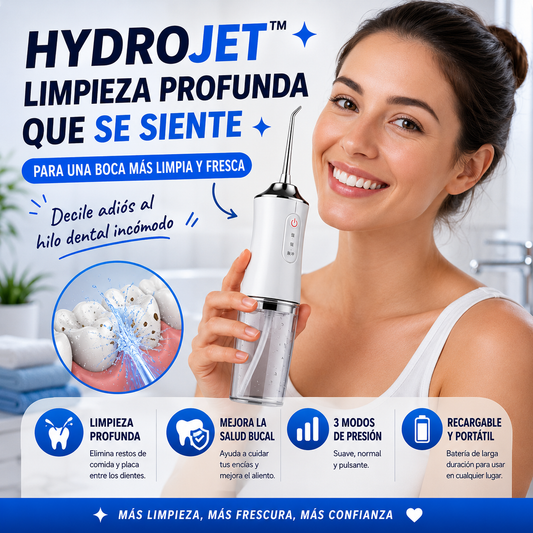 HydroJet™ | Irrigador Dental Recargable de Limpieza Profunda