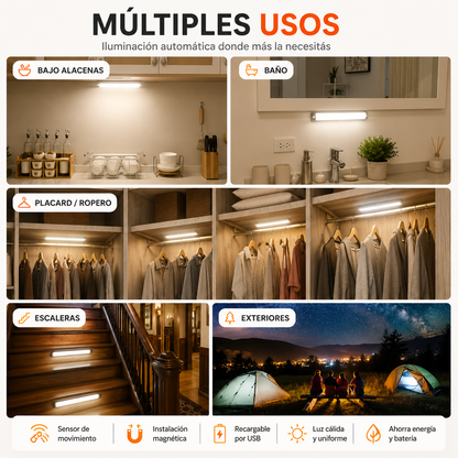 LumiBar™ | Barra Luz Led Con Sensor De Movimiento sin cables