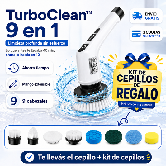 TurboClean™ 9 en 1 | Cepillo Eléctrico Giratorio Inalámbrico