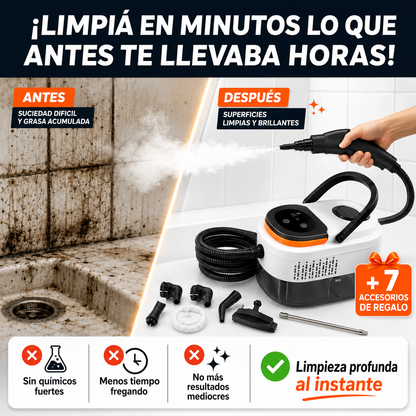 VaporClean Pro™ | Elimina Grasa, Sarro y el 99% de Bacterias Sin Químicos