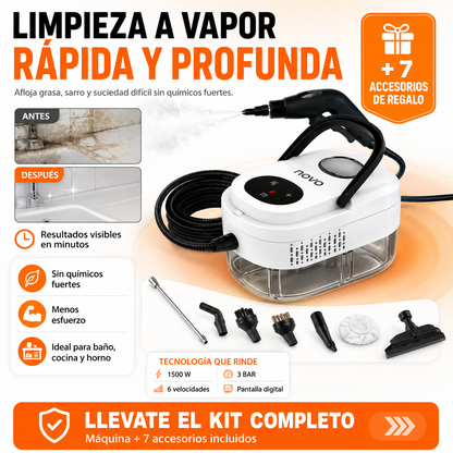 VaporClean Pro™ | Elimina Grasa, Sarro y el 99% de Bacterias Sin Químicos
