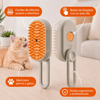 PetClean™ | Manopla Atrapa Pelos + Regalos🎁: 2 Huellitas Saca Pelos + 1 Cepillo Automatico A Vapor