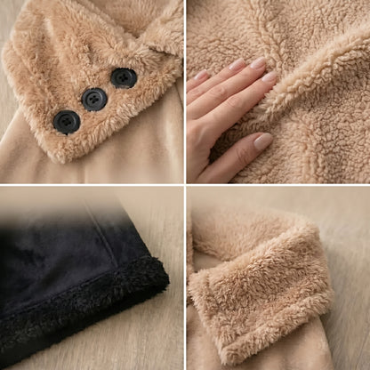 Therma™ | Set Invernal Completo — 2 Ponchos Plush con Interior de Piel + 2 Pares de Medias Térmicas