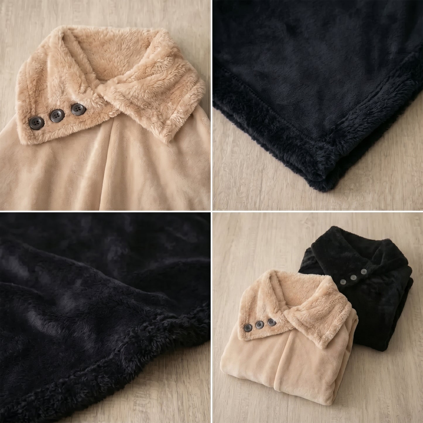 Therma™ | Set Invernal Completo — 2 Ponchos Plush con Interior de Piel + 2 Pares de Medias Térmicas