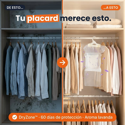 DryZone™ | Percha Antihumedad con Lavanda | Elimina Moho y Olor por 60 Días